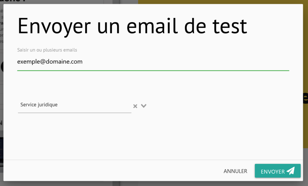 utilisation des listes de test depuis l'éditeur