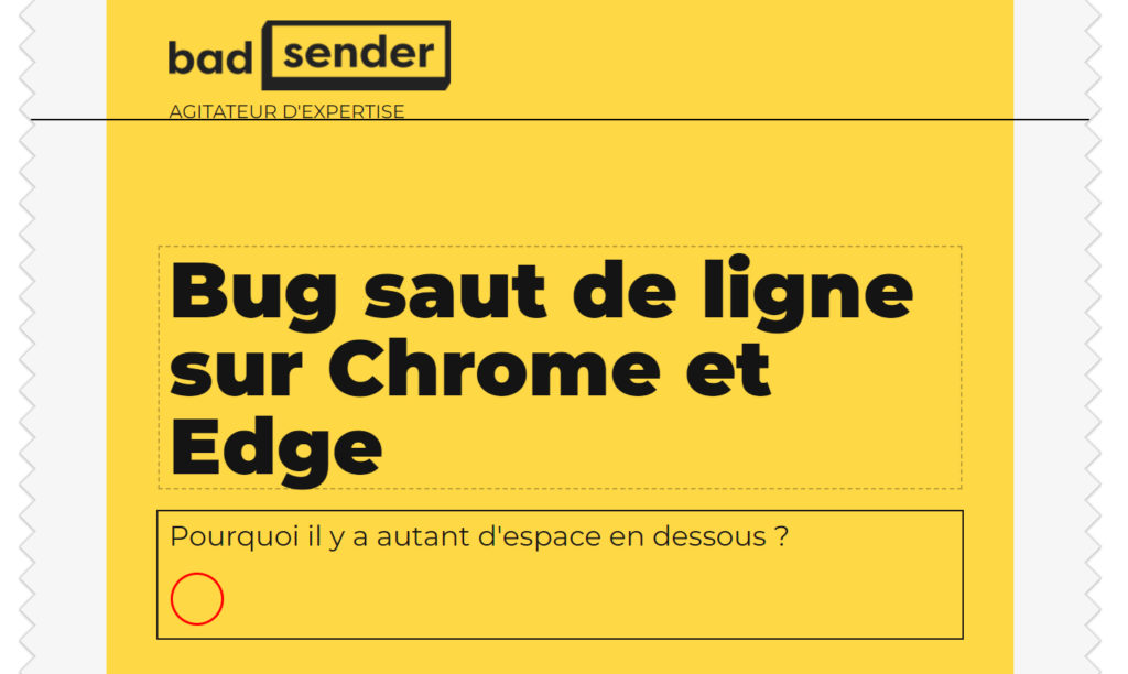 bug saut de ligne sur chromium