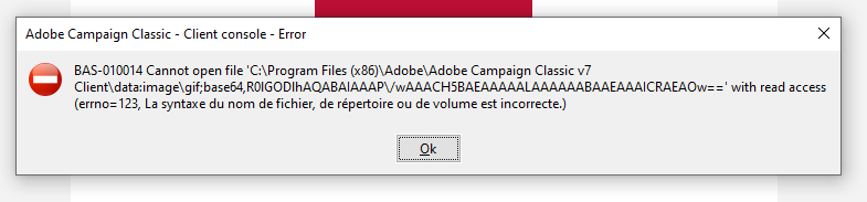 Erreur Adobe Campaign