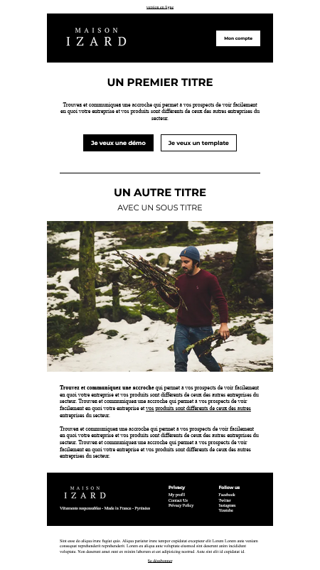 Exemple de newsletter simple